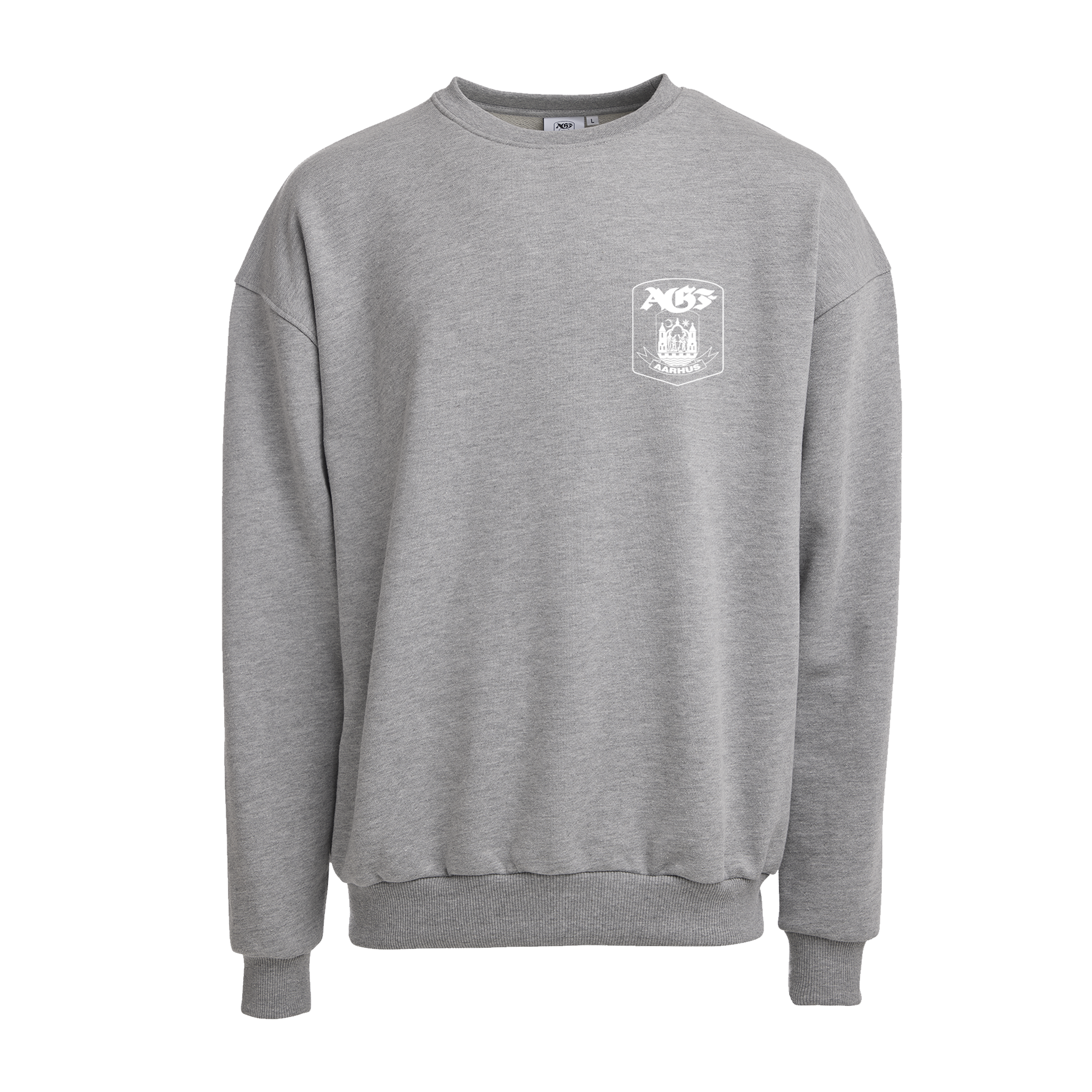 Sweatshirt i Grå m. Lille Hvid Våbenskjold